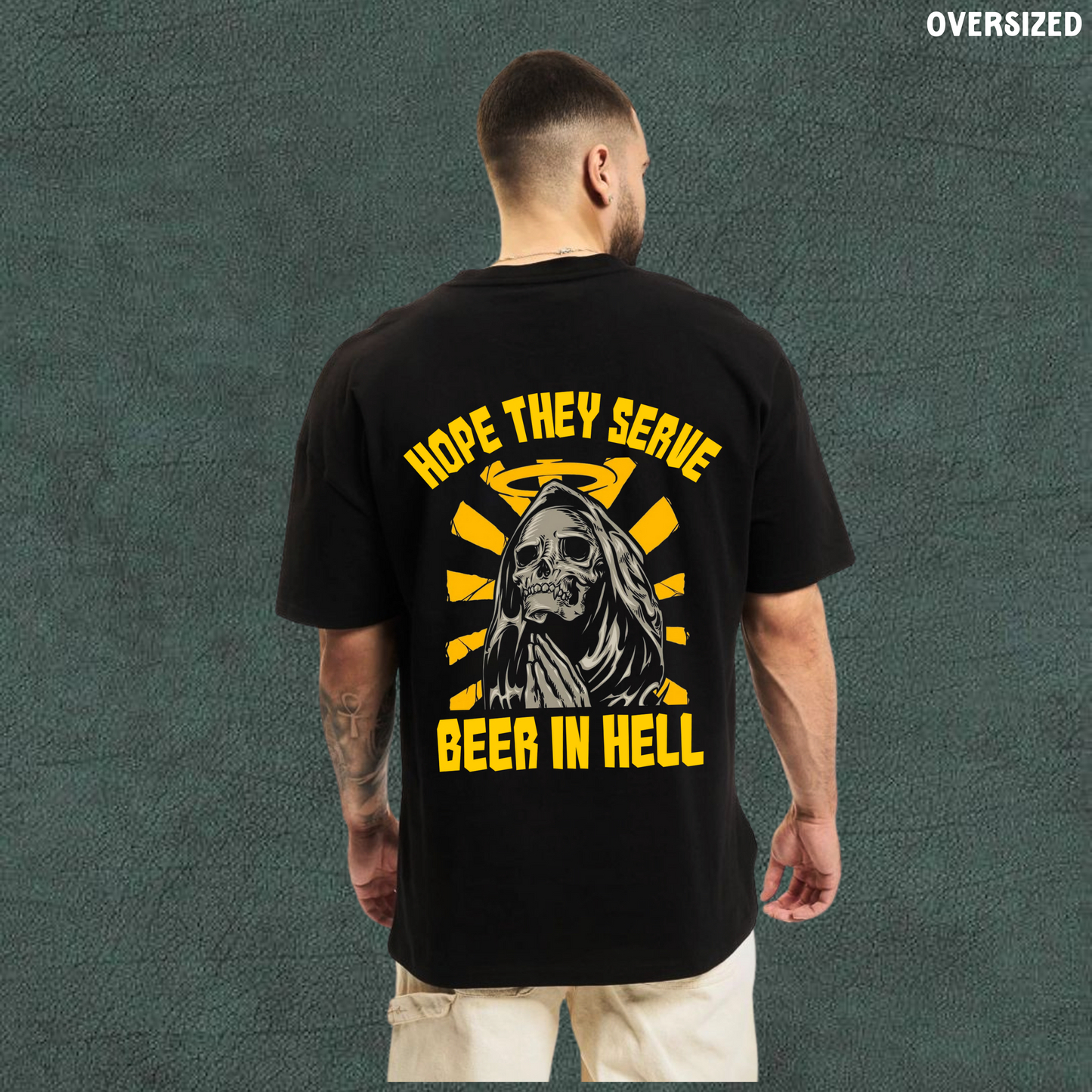 Beer In Hell | Black Oversized Tshirt