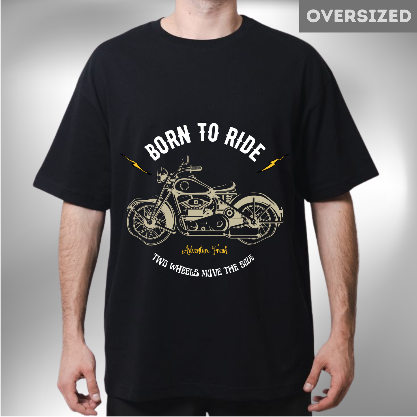 Two Wheels Move The Soul | Black Oversized Tshirt